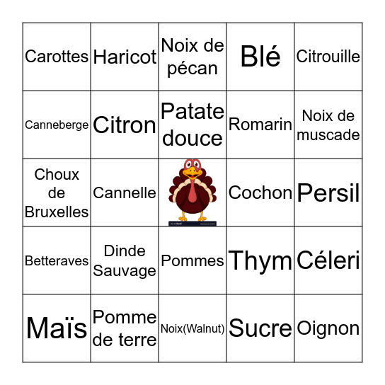 Action de Grâce Scientifique  Bingo Card