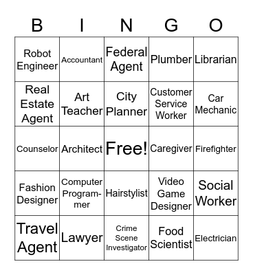 Career Bingo! Bingo Card