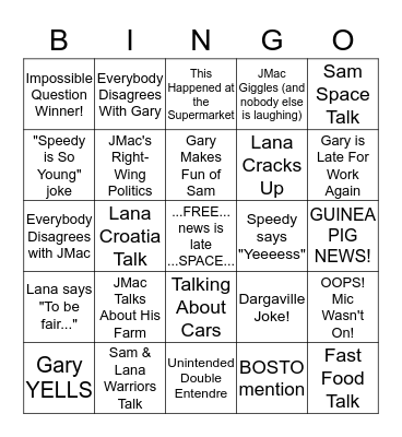 MoreFM Breakfast Club Bingo! Bingo Card