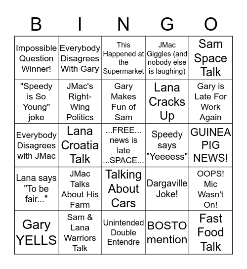 MoreFM Breakfast Club Bingo! Bingo Card