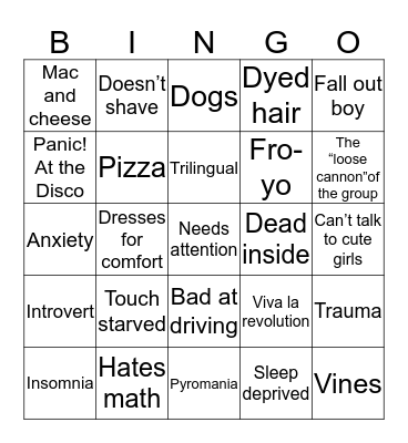 Katherin bingo  Bingo Card