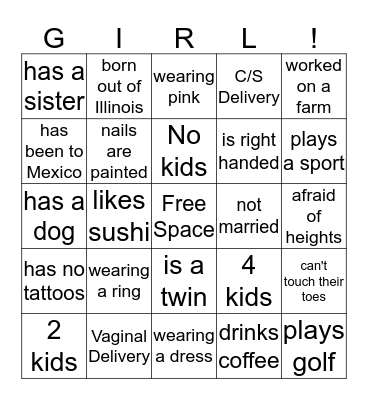 Getting to know each other Bingo Card