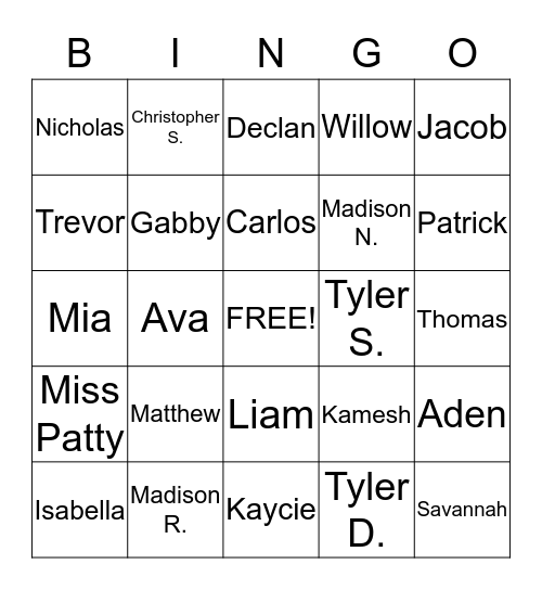 Spring Break EDP Bingo Card