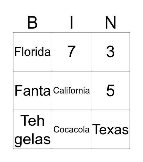 Soojin Bingo Card