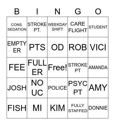 ER BINGO 2019 Bingo Card