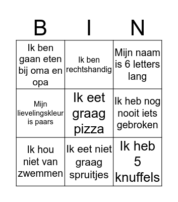 Kennismakinsbingo Card