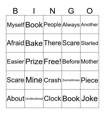 Phonics BINGO Card