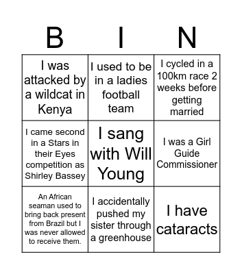 People Bingo Card