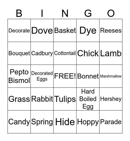 Bunny Bingo Card