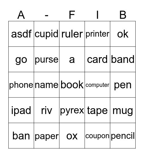 AFIB IS FUN Bingo Card