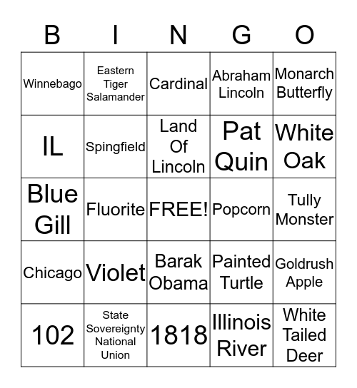 Illinois Bingo Card