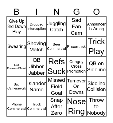 Football Bingo Card