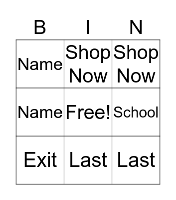 Functional Bingo Card