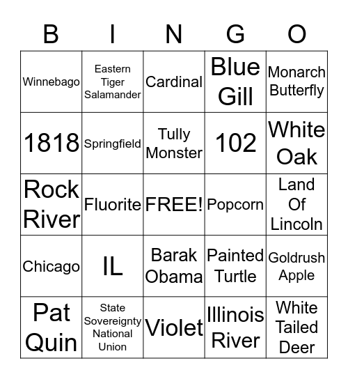 Illinois Bingo Card