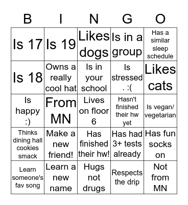 Open Door Night! Bingo Card
