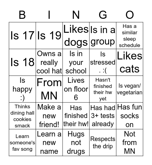 Open Door Night! Bingo Card