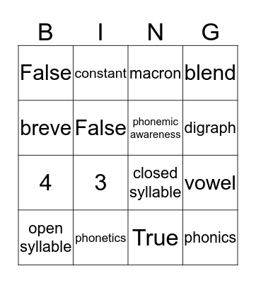 Midterm Review Bingo Card