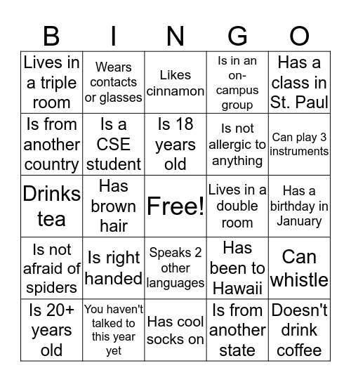 3rd Floor, East Wing: Find Some Who.... Bingo Card