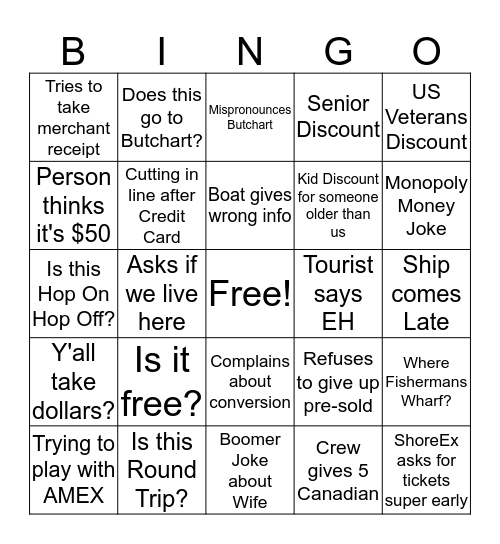 PNW Bingo Card