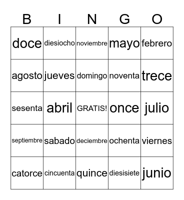 REPASO Bingo Card