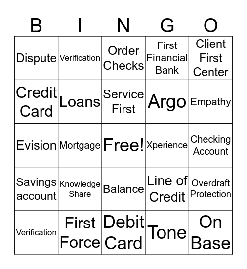 Client First Center  Bingo Card