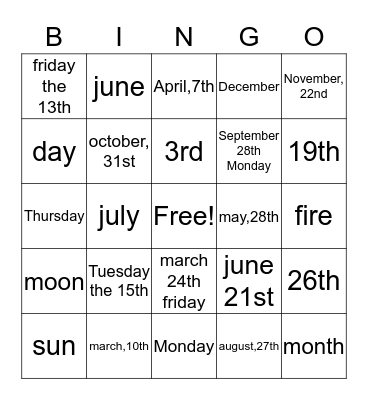 Bingo Card