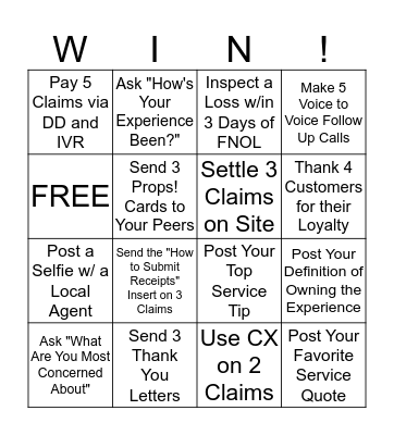 Customer Service Week BINGO Card