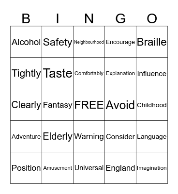 LESSON 5 and LESSON 6 Bingo Card