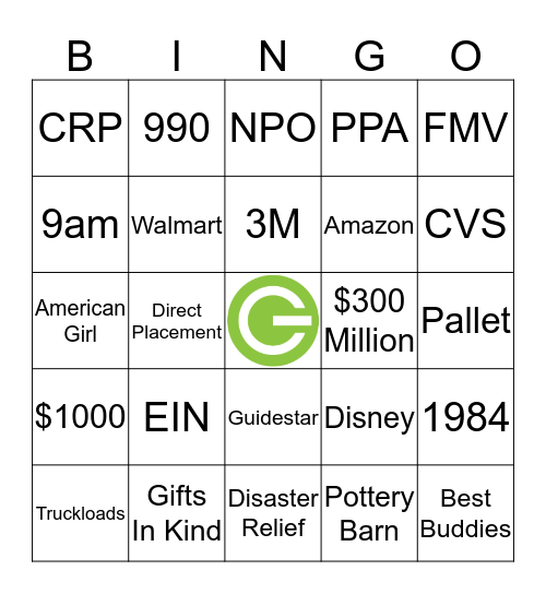Good 360 Bingo Card