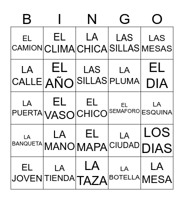 L O T E R I A Bingo Card