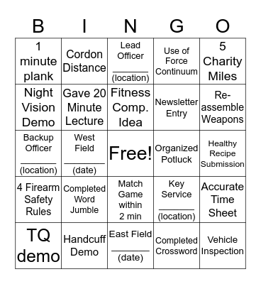 SOC Sandia CA Bingo Card
