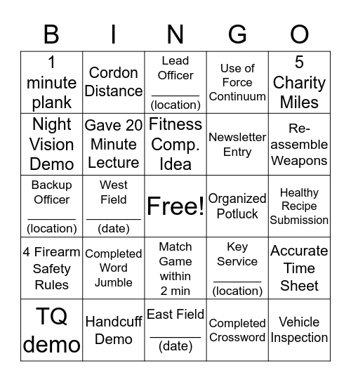 SOC Sandia CA Bingo Card