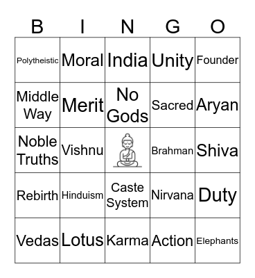 Buddhism  Bingo Card