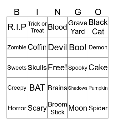 Halloween Bingo Card
