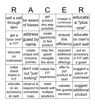 ACEtober Fest Bingo Card