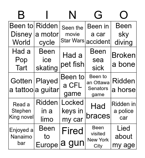 never have i ever bingo card