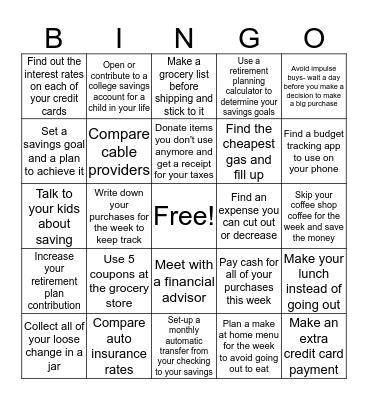 Focus on Finance Bingo Card