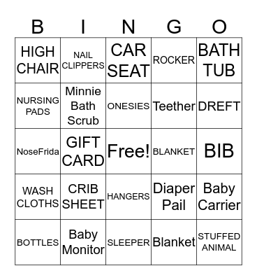 VICTORIA'S BABY BINGO Card
