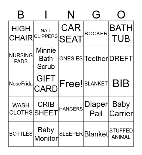 VICTORIA'S BABY BINGO Card