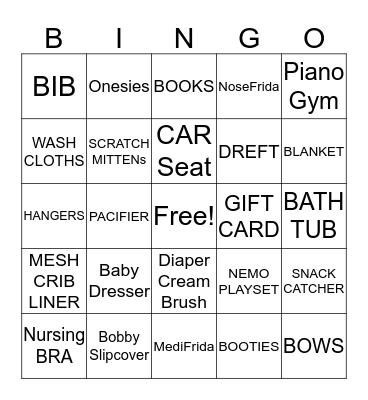 VICTORIA'S BABY BINGO Card