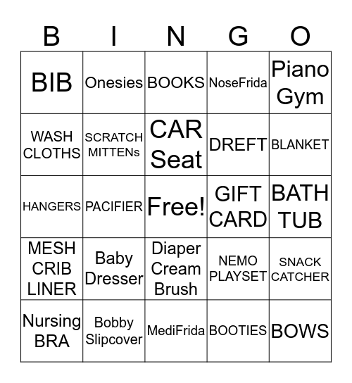 VICTORIA'S BABY BINGO Card