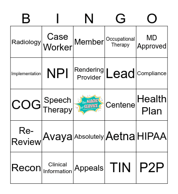 Customer Service Week 2019 Bingo Card