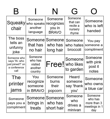 ASG Bingo Card
