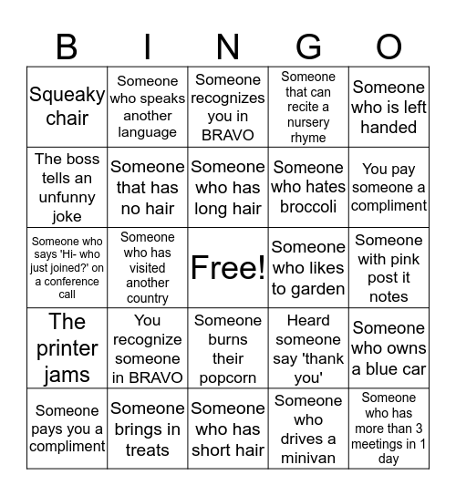 ASG Bingo Card
