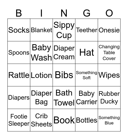 The Griffin's Baby Shower Bingo Card