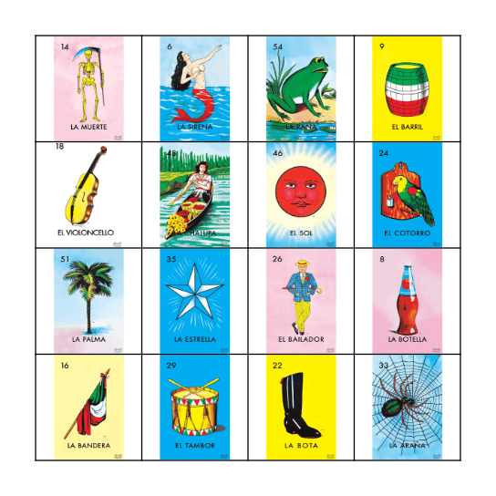 Loteria! Bingo Card