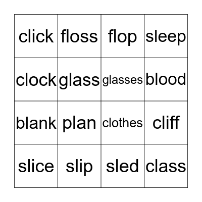 L Blends Connect Four Bingo Card
