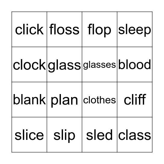 L Blends Connect Four Bingo Card