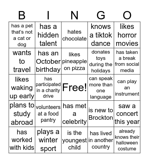 BCO BINGO Card