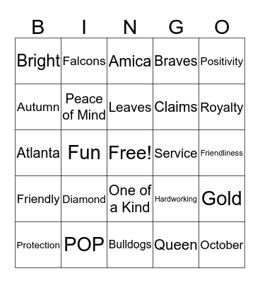 ATL NCSW BINGO!  Bingo Card